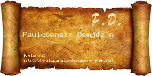 Paulcsenetz Demjén névjegykártya